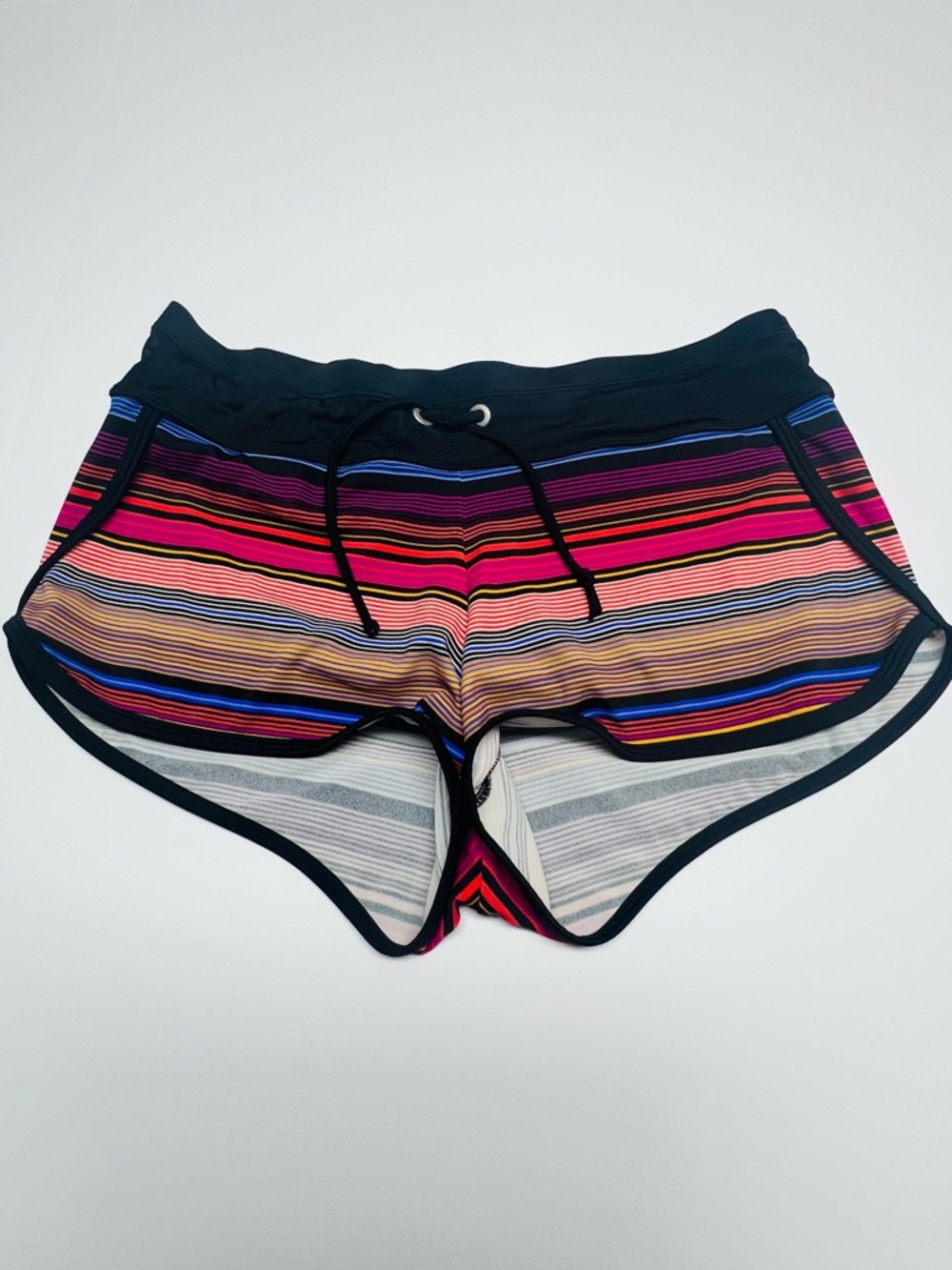 ATHLETA Striped Running Shorts Women Small Multicolor Lined Athletic Activewear - Picture 2 of 10